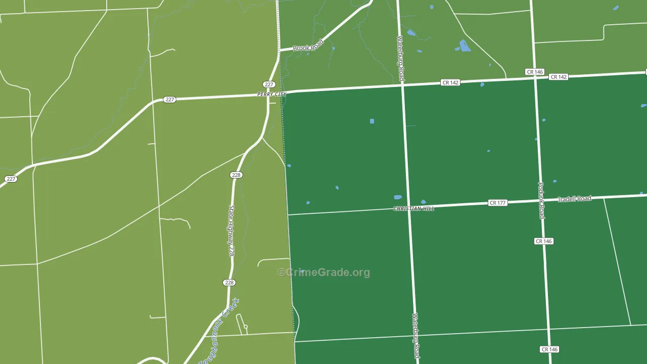 Perry City, NY Map of Vandalism Rates