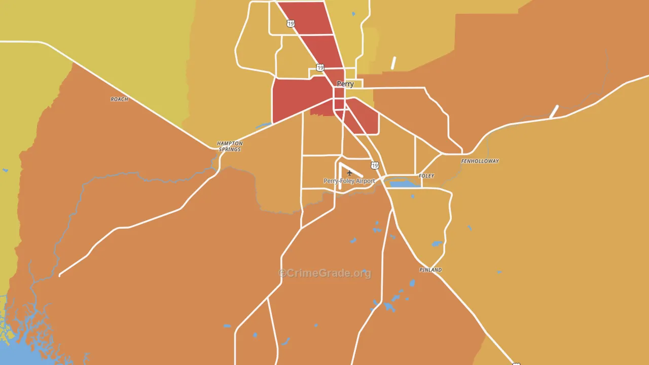 Perry, FL Map of Vandalism Rates
