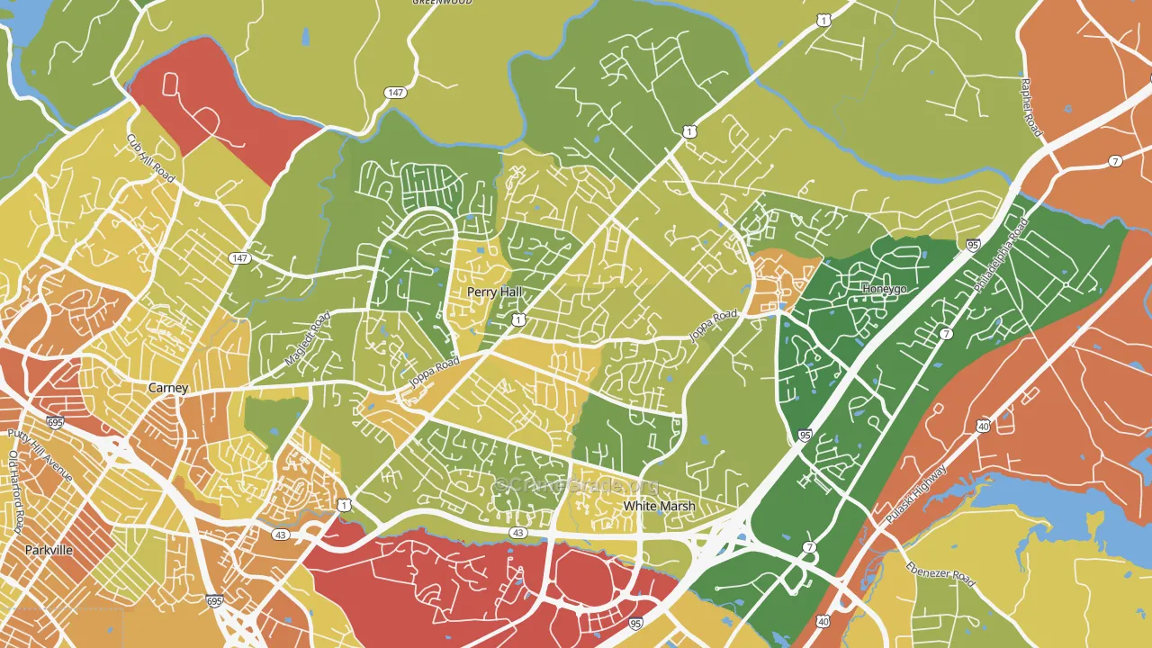 Perry Hall, MD Map of Vandalism Rates