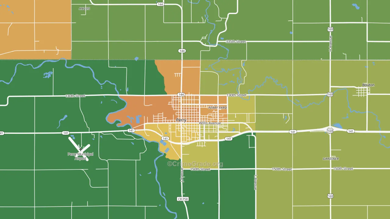 Perry, IA Map of Vandalism Rates