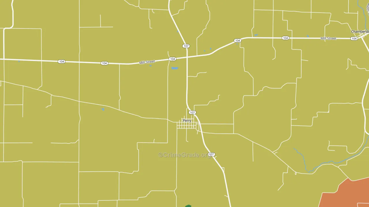 Perry, IL Map of Vandalism Rates