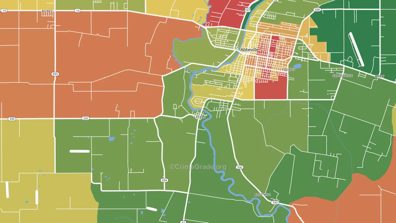 Perry, LA Map of Vandalism Rates