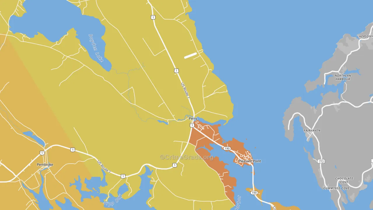 Perry, ME Map of Vandalism Rates