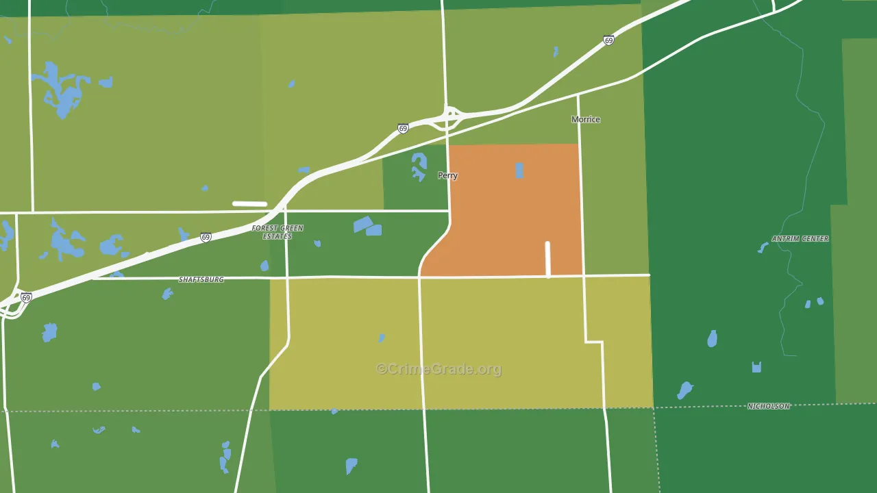 Perry, MI Map of Vandalism Rates
