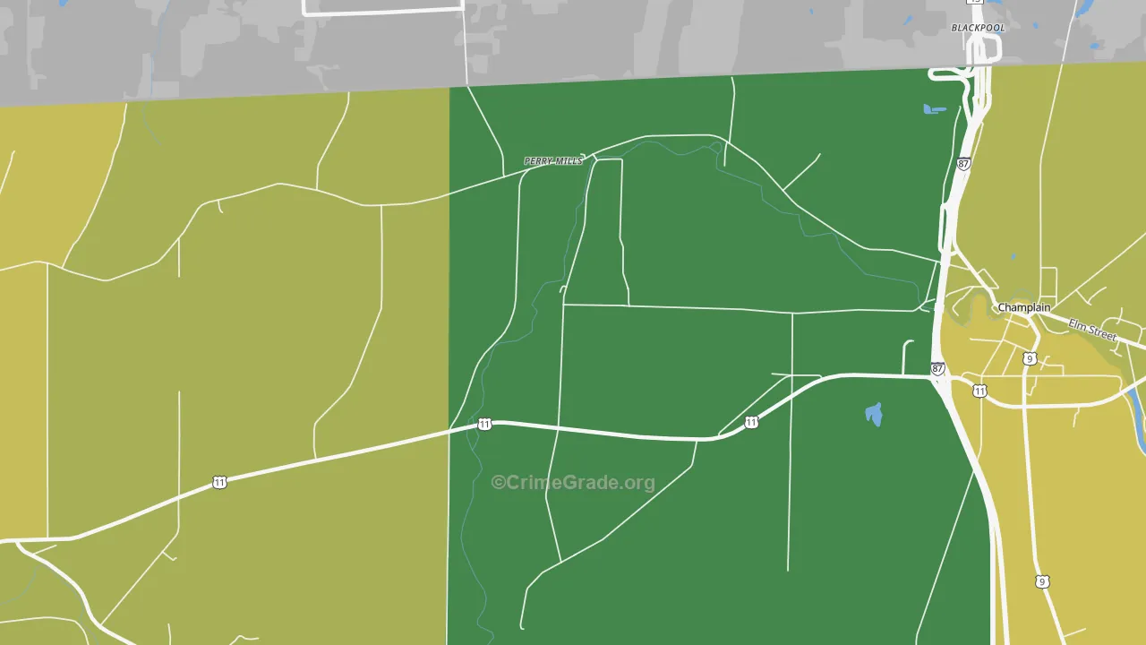 Perry Mills, NY Map of Vandalism Rates
