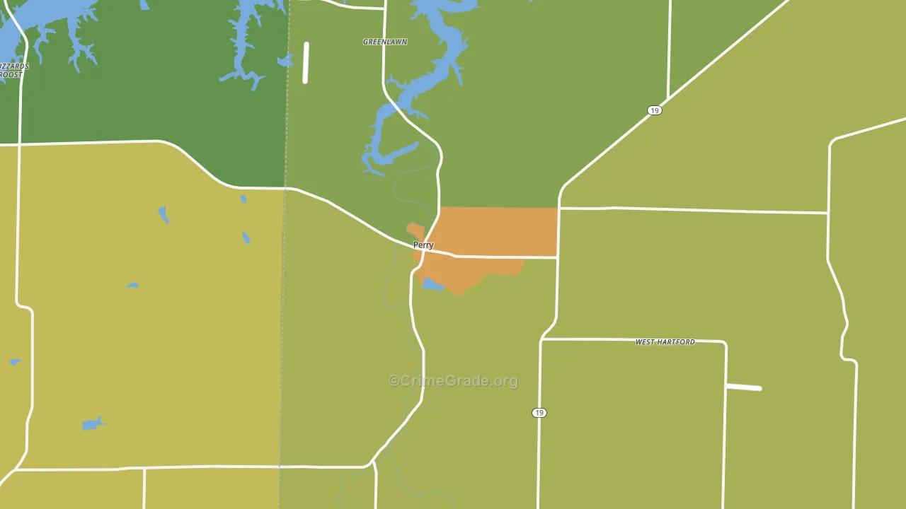 Perry, MO Map of Vandalism Rates