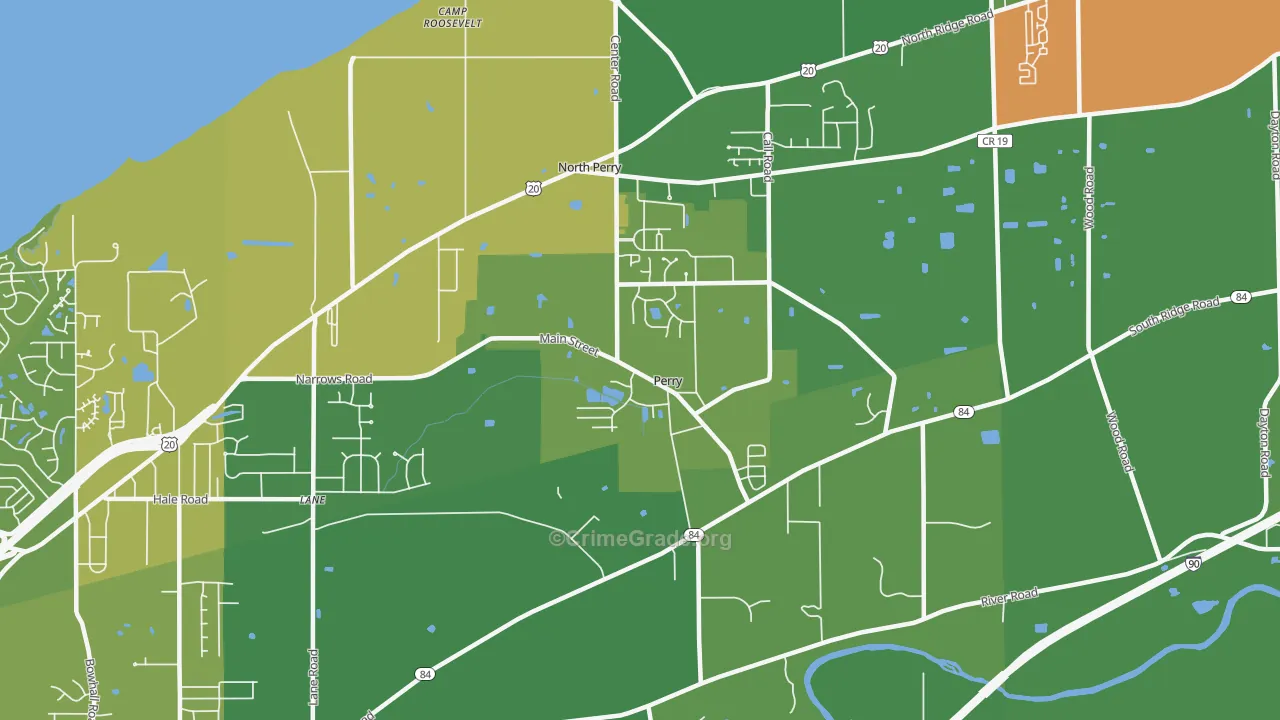 Perry, OH Map of Vandalism Rates