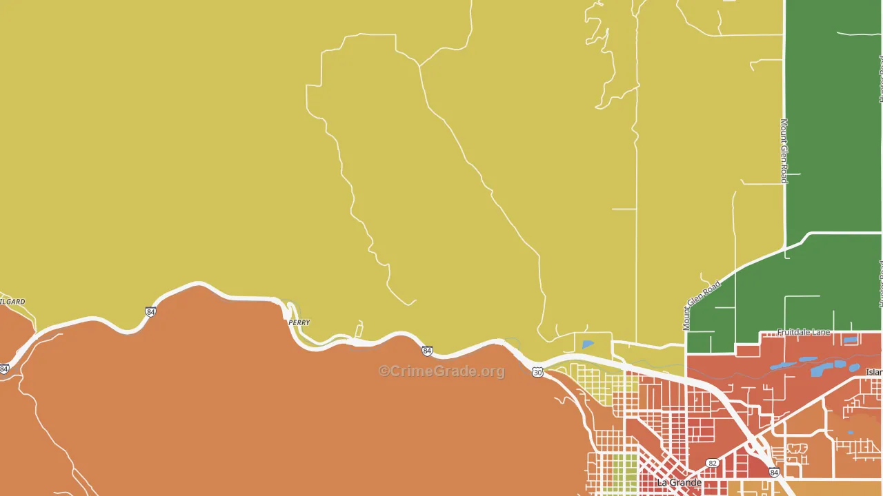 Perry, OR Map of Vandalism Rates