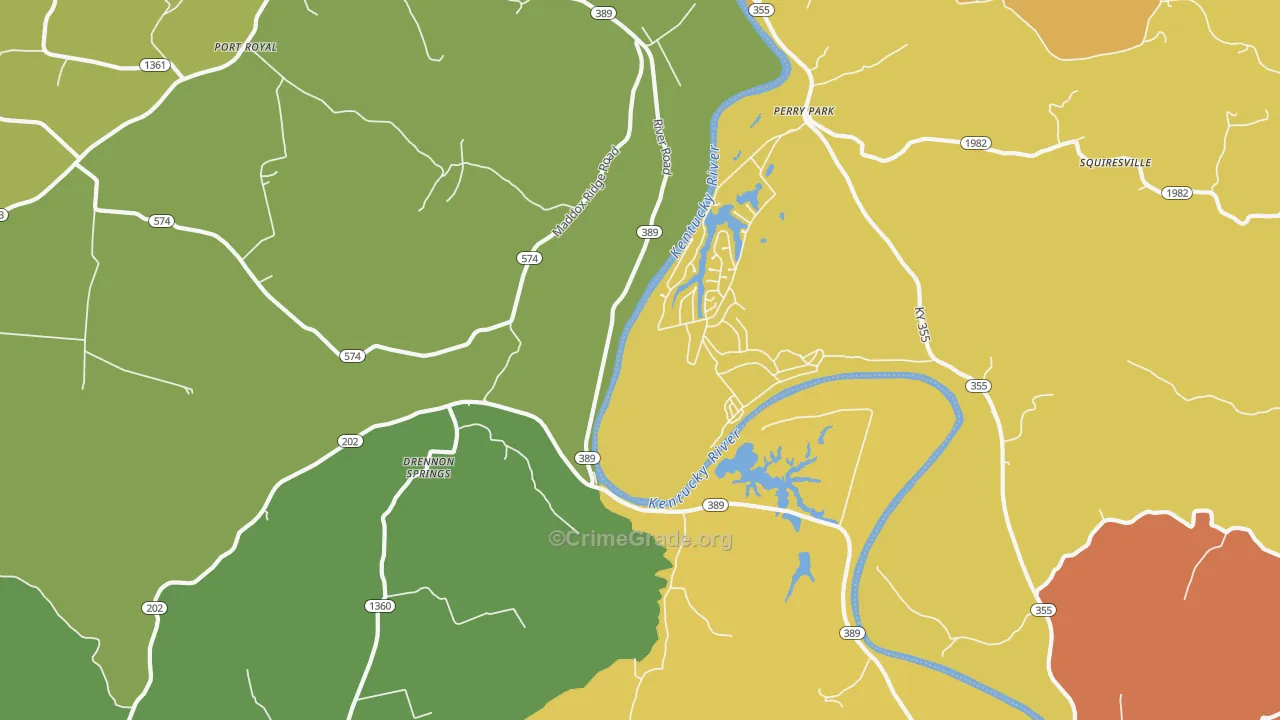 Perry Park, KY Map of Vandalism Rates