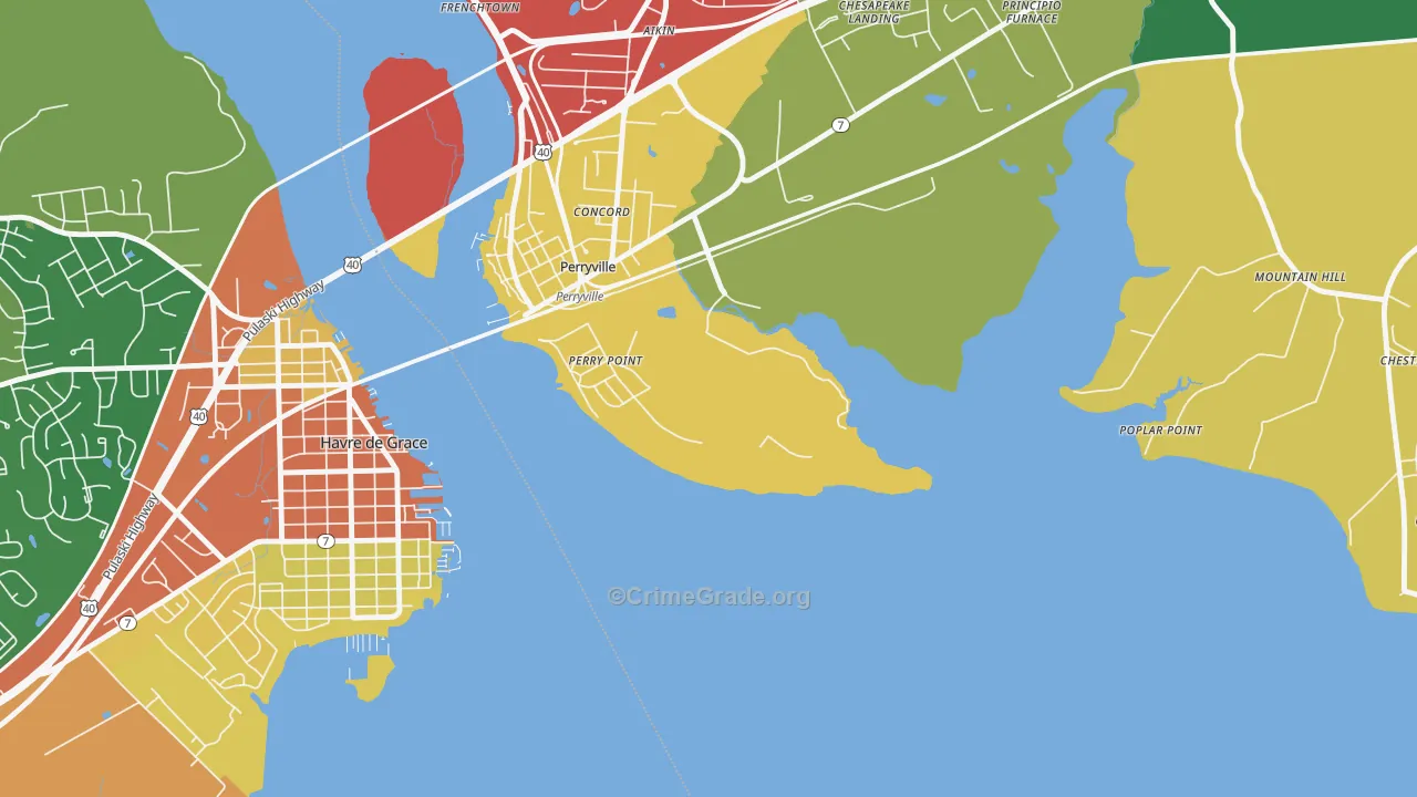 Perry Point, MD Map of Vandalism Rates