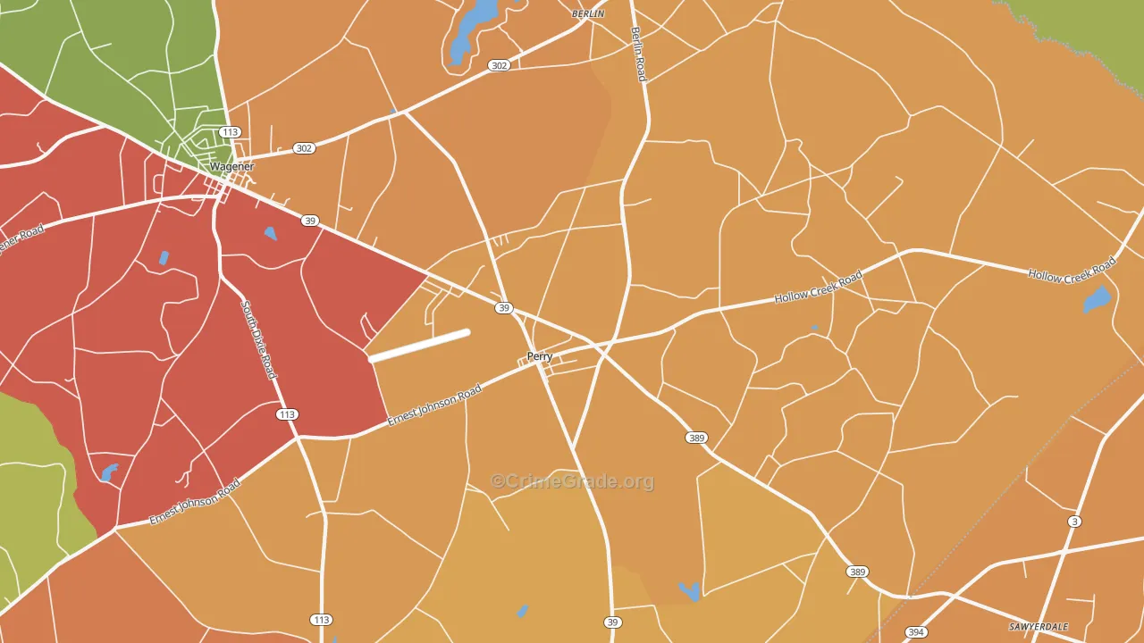 Perry, SC Map of Vandalism Rates