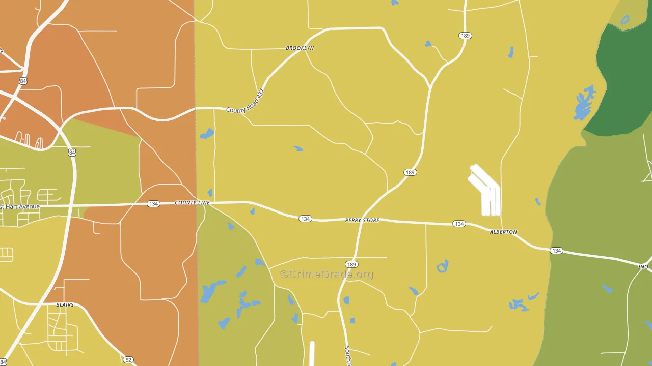 Perry Store, AL Map of Vandalism Rates