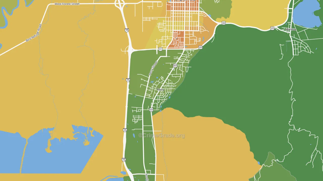 Perry, UT Map of Vandalism Rates