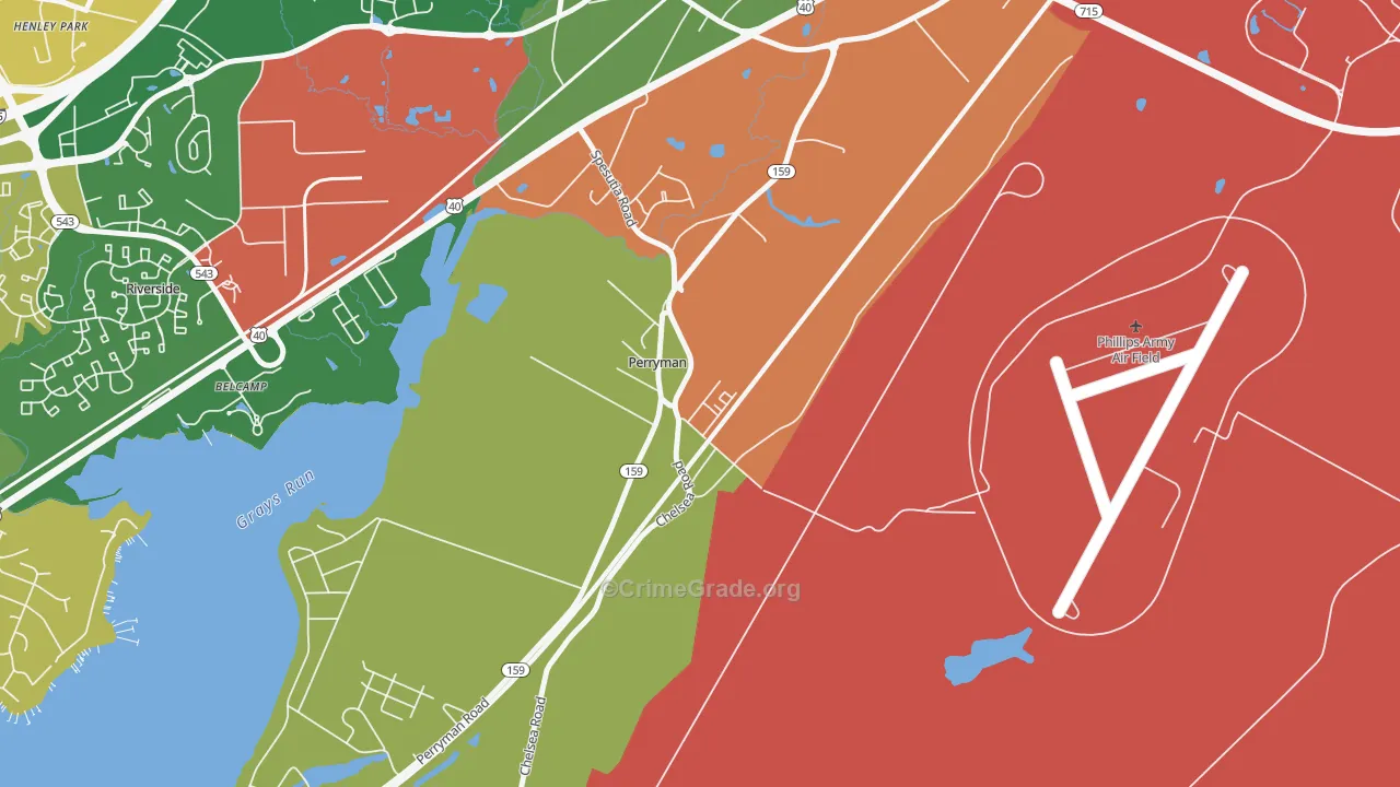 Perryman, MD Map of Vandalism Rates