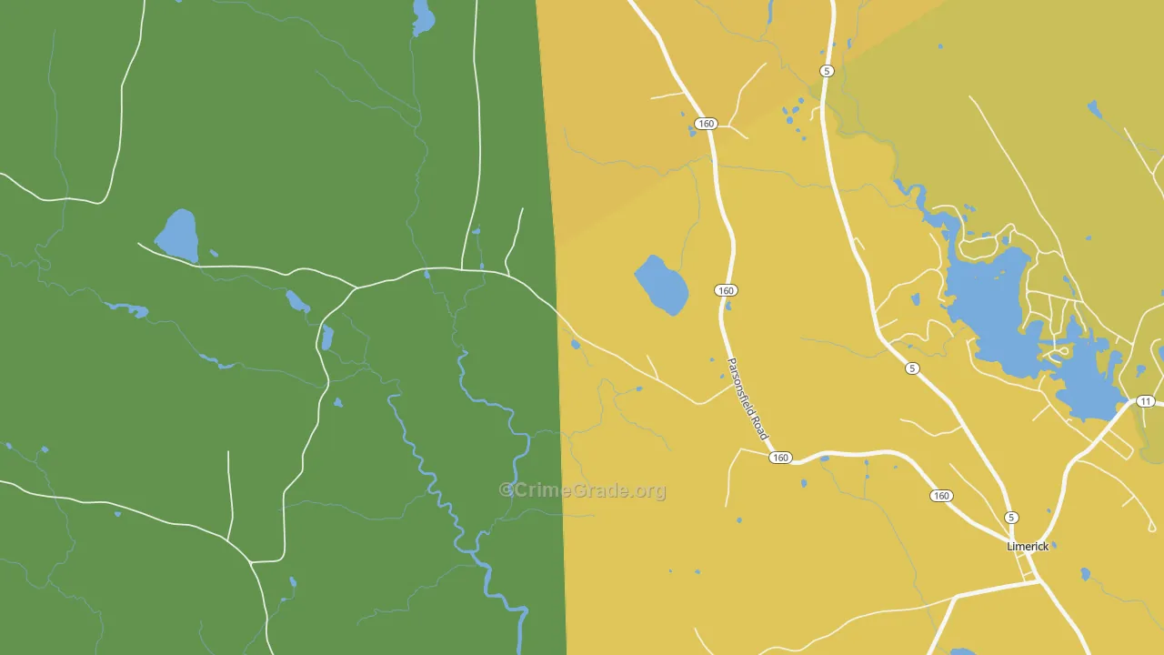 Perrys Corner, ME Map of Vandalism Rates