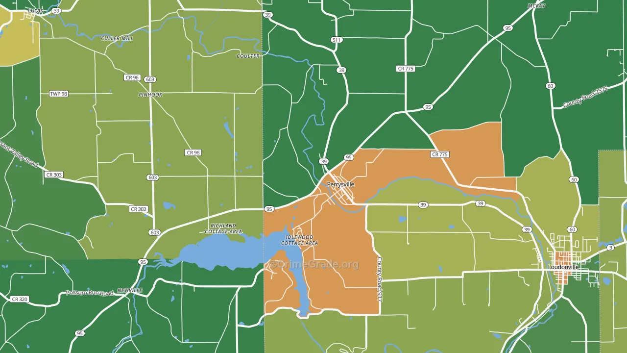 Perrysville, OH Map of Vandalism Rates