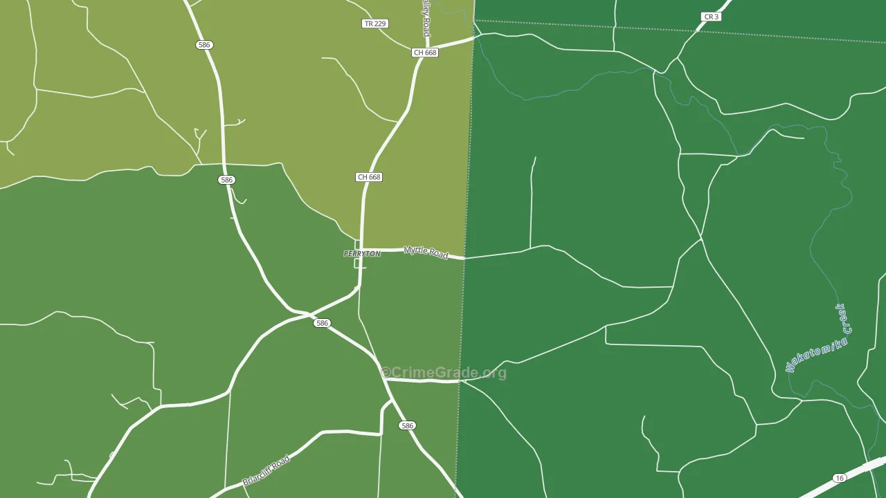 Perryton, OH Map of Vandalism Rates