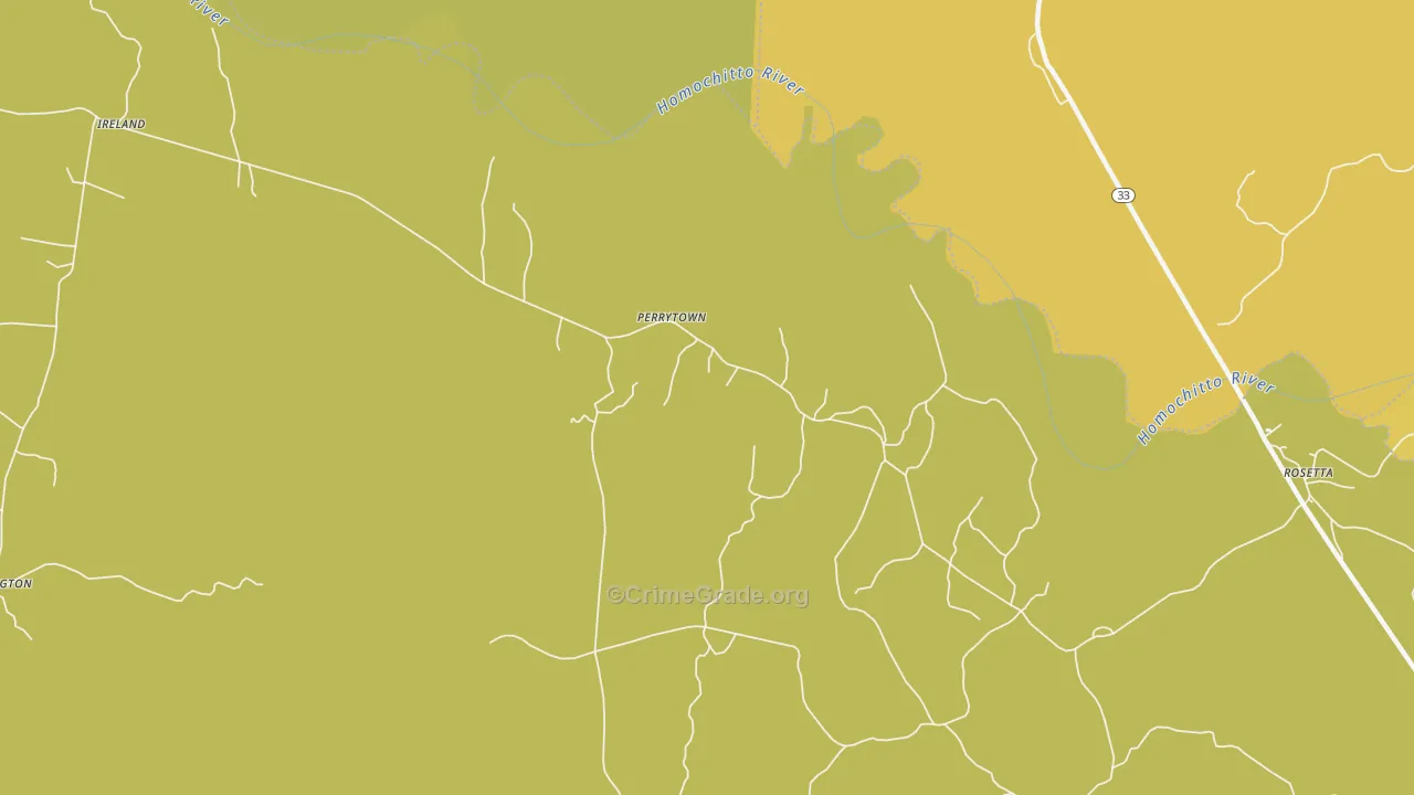 Perrytown, MS Map of Vandalism Rates