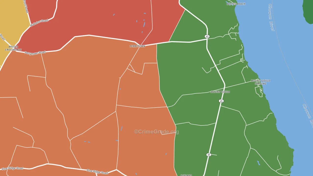 Perrytown, NC Map of Vandalism Rates