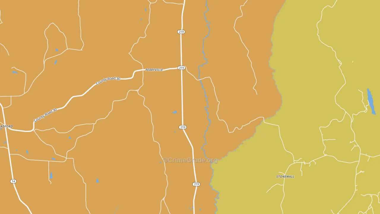 Perryville, AL Map of Vandalism Rates