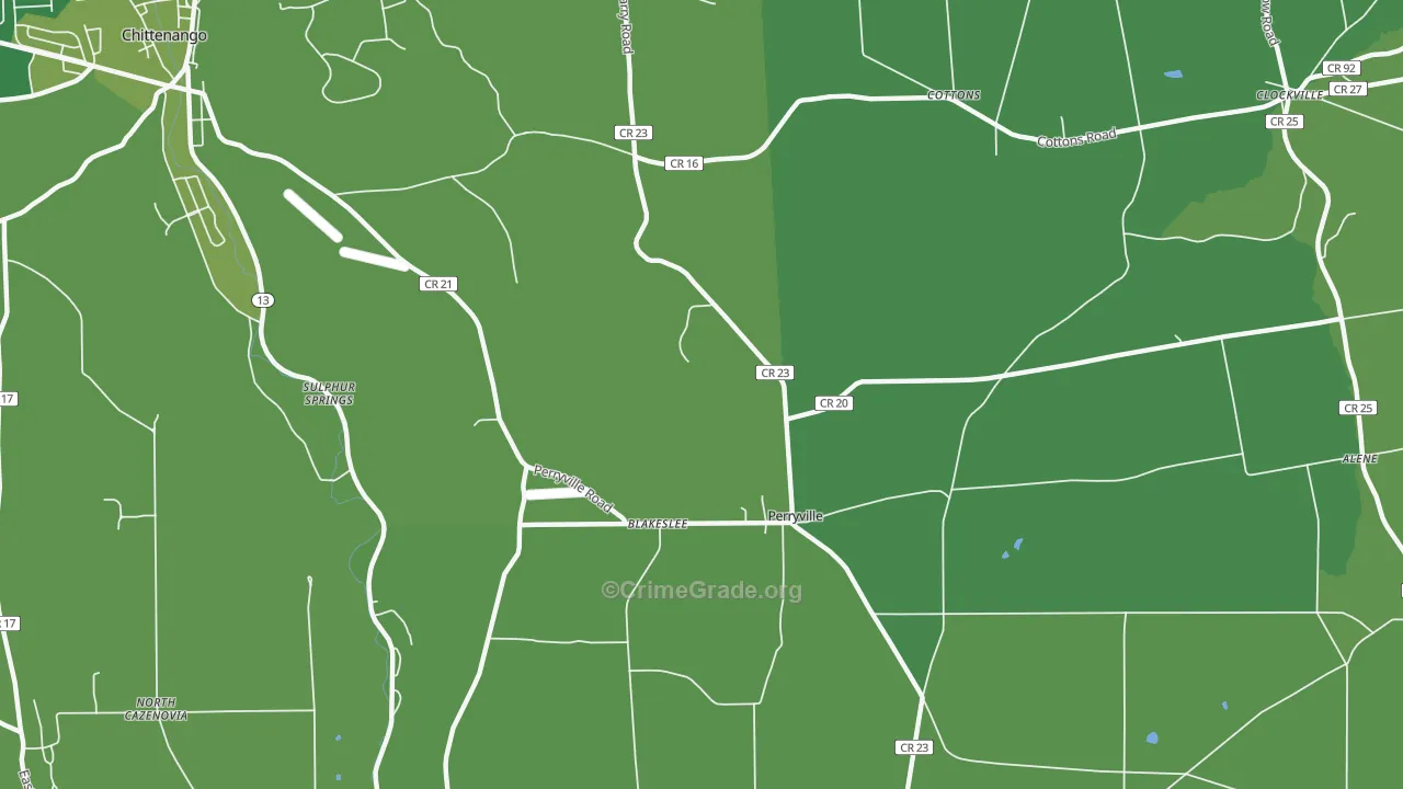 Perryville, NY Map of Vandalism Rates