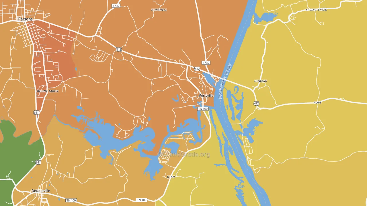 Perryville, TN Map of Vandalism Rates