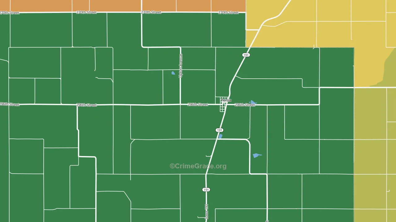 Persia, IA Map of Vandalism Rates