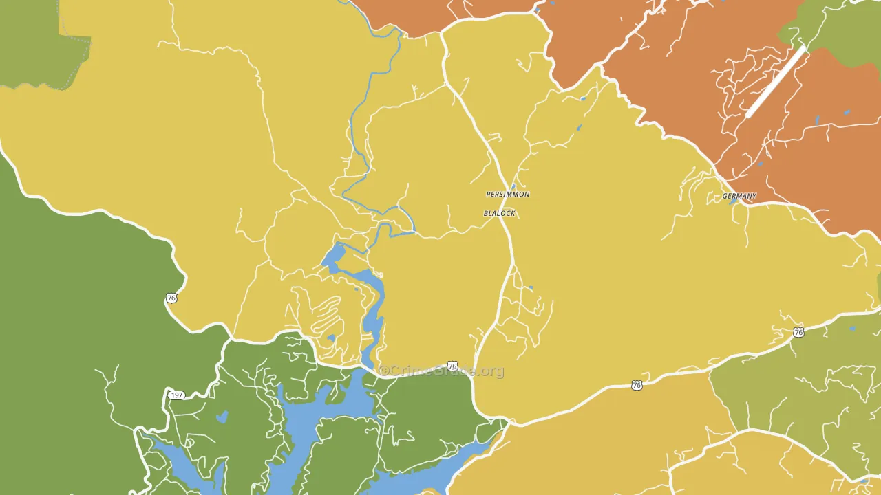 Persimmon, GA Map of Vandalism Rates