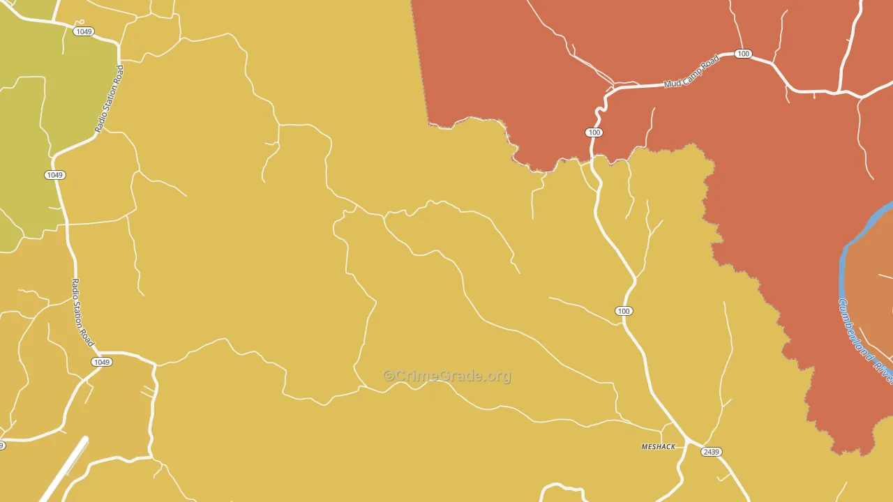 Persimmon, KY Map of Vandalism Rates