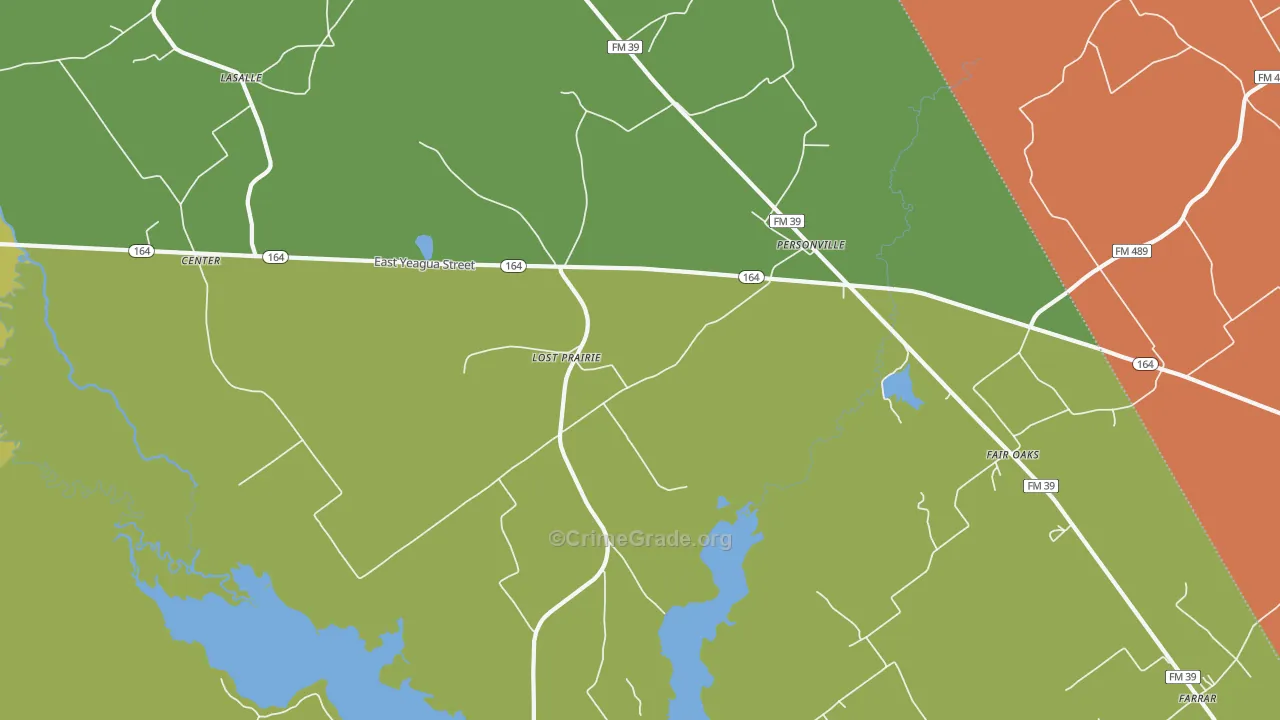 Personville, TX Map of Vandalism Rates