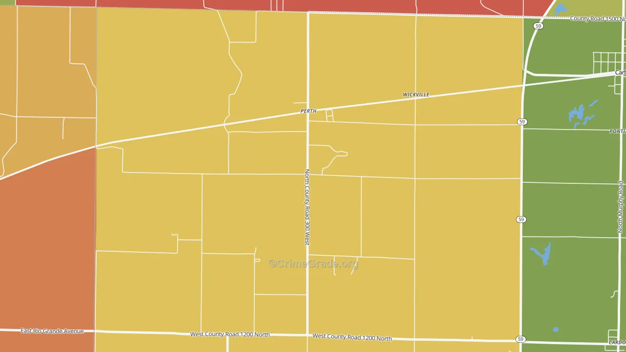 Perth, IN Map of Vandalism Rates