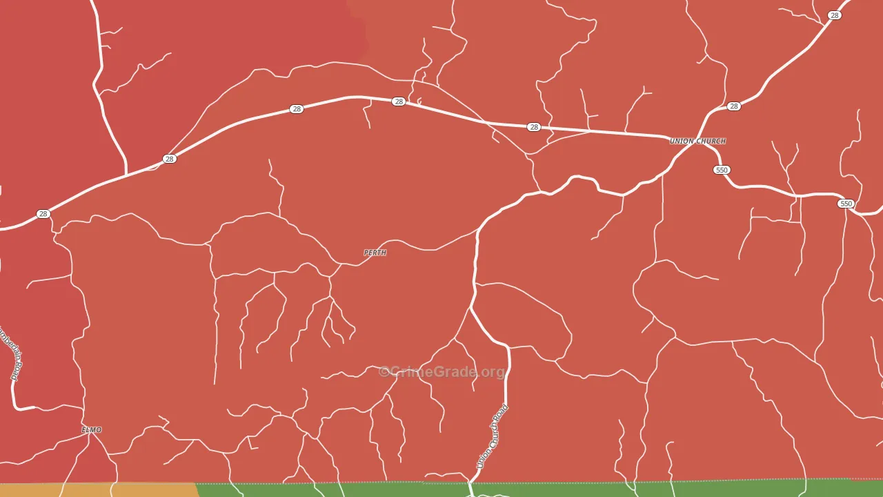 Perth, MS Map of Vandalism Rates