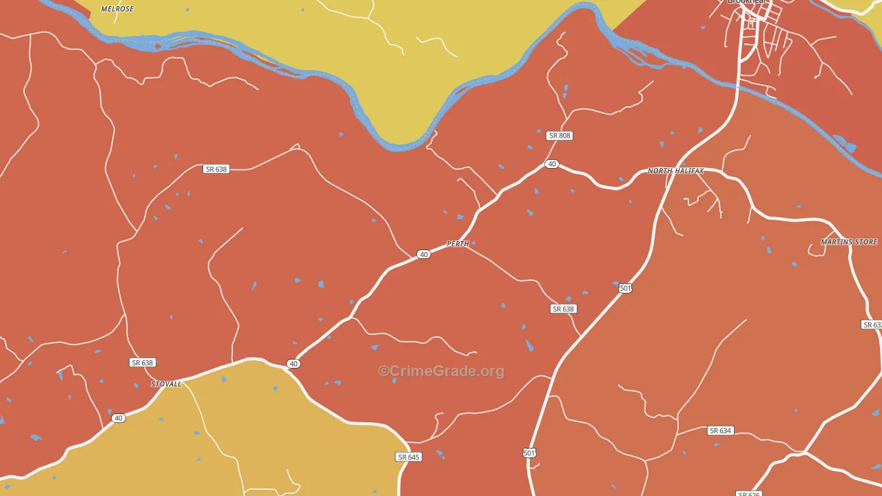 Perth, VA Map of Vandalism Rates