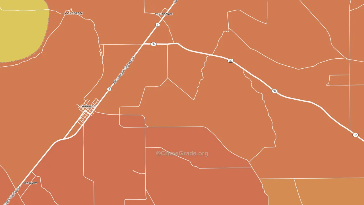 Perthshire, MS Map of Vandalism Rates