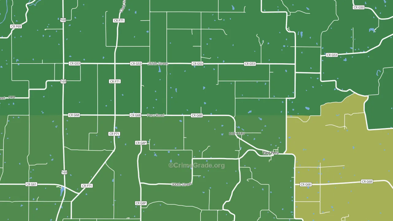 Peru, IA Map of Vandalism Rates