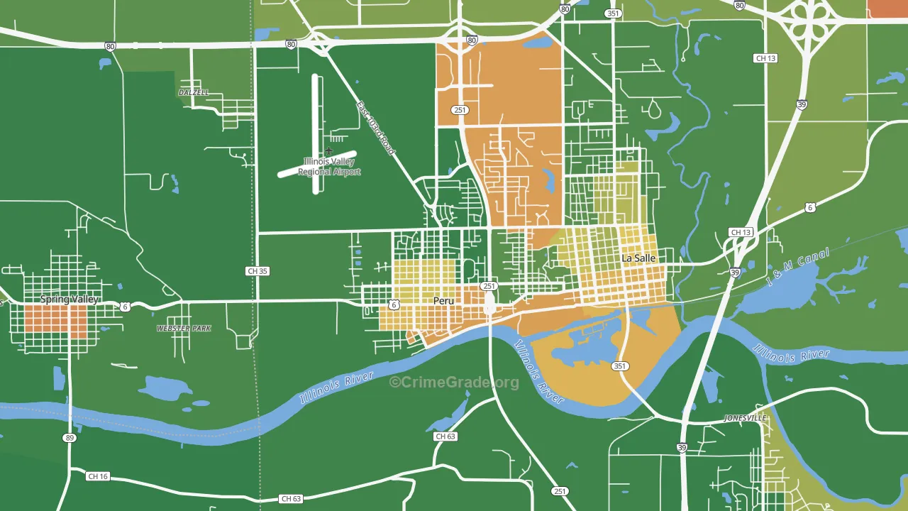 Peru, IL Map of Vandalism Rates
