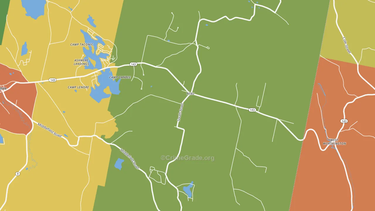 Peru, MA Map of Vandalism Rates