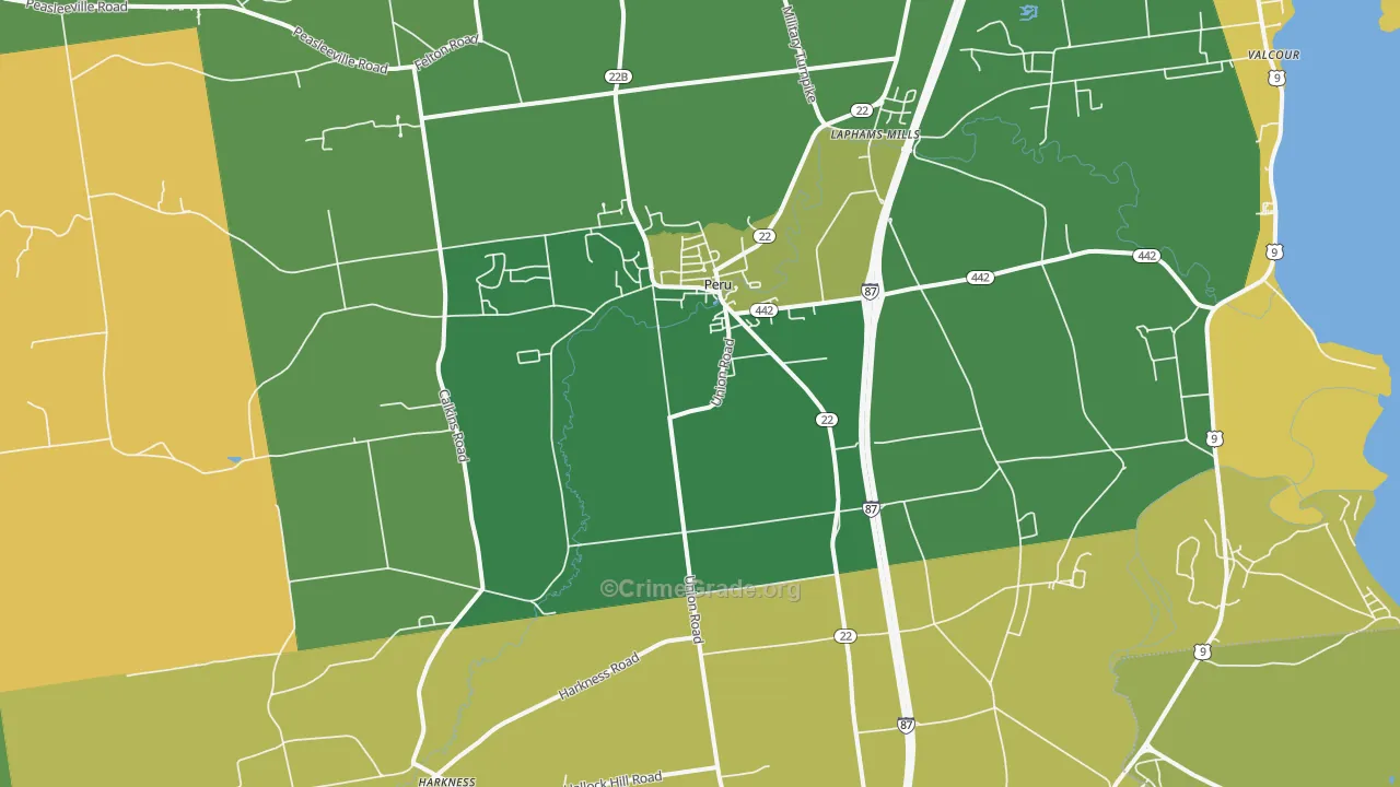 Peru, NY Map of Vandalism Rates
