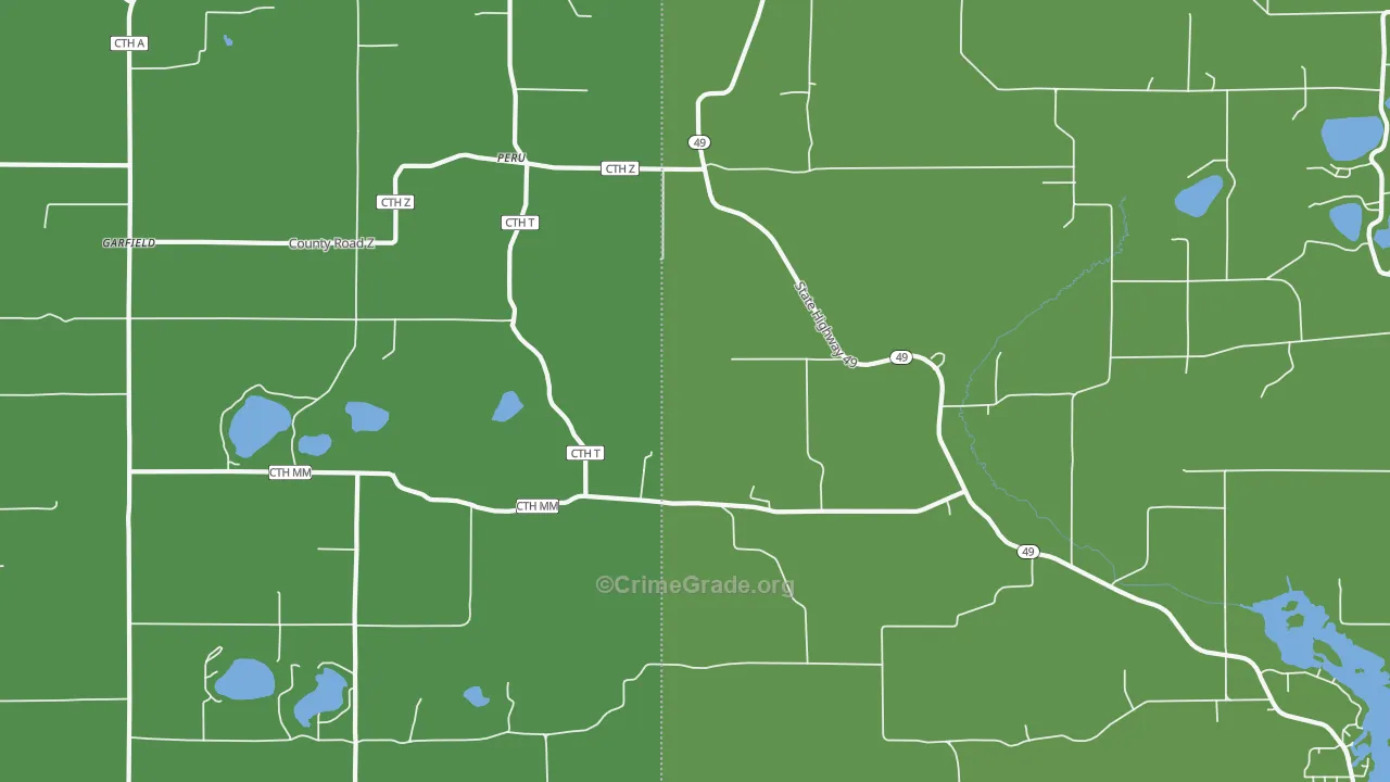 Peru, WI Map of Vandalism Rates