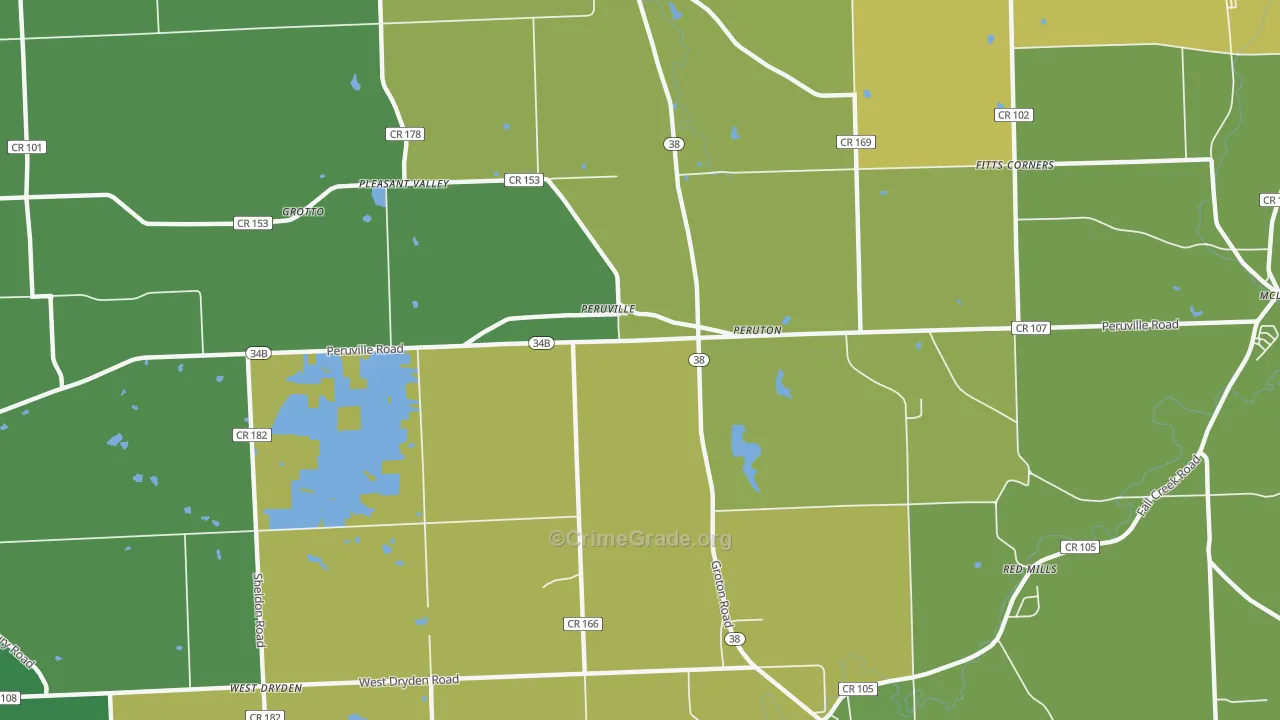 Peruville, NY Map of Vandalism Rates