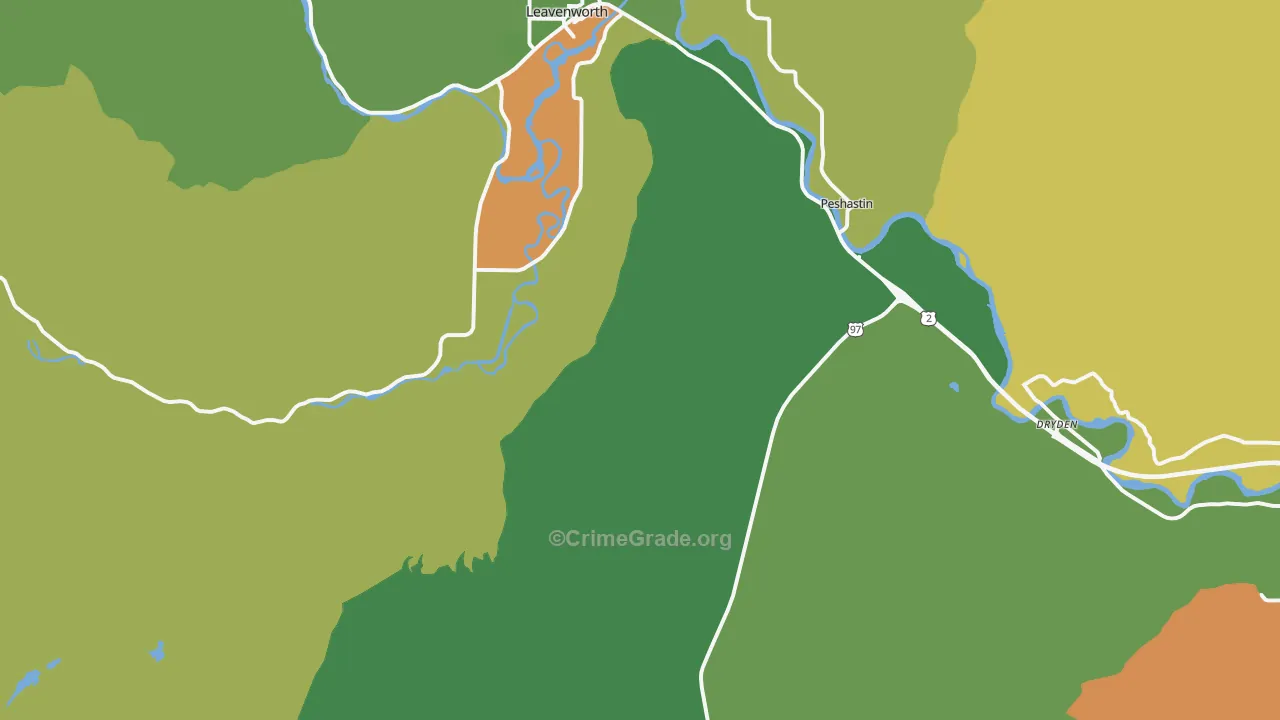 Peshastin, WA Map of Vandalism Rates