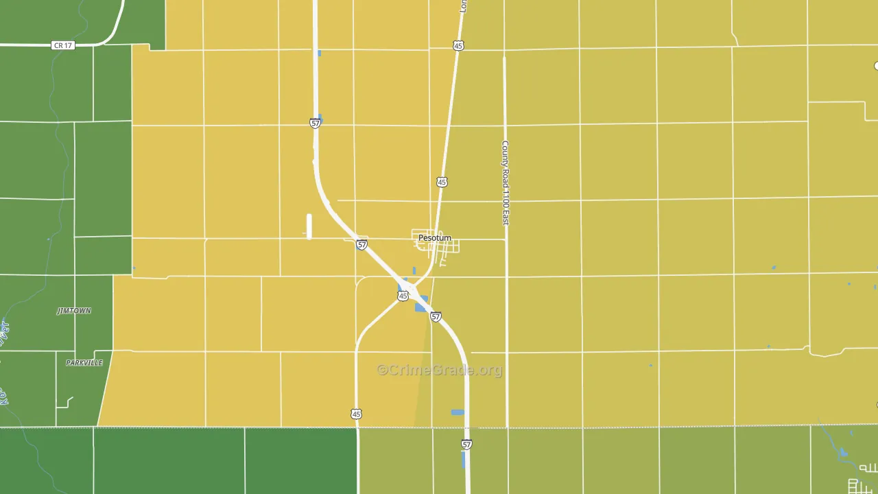 Pesotum, IL Map of Vandalism Rates