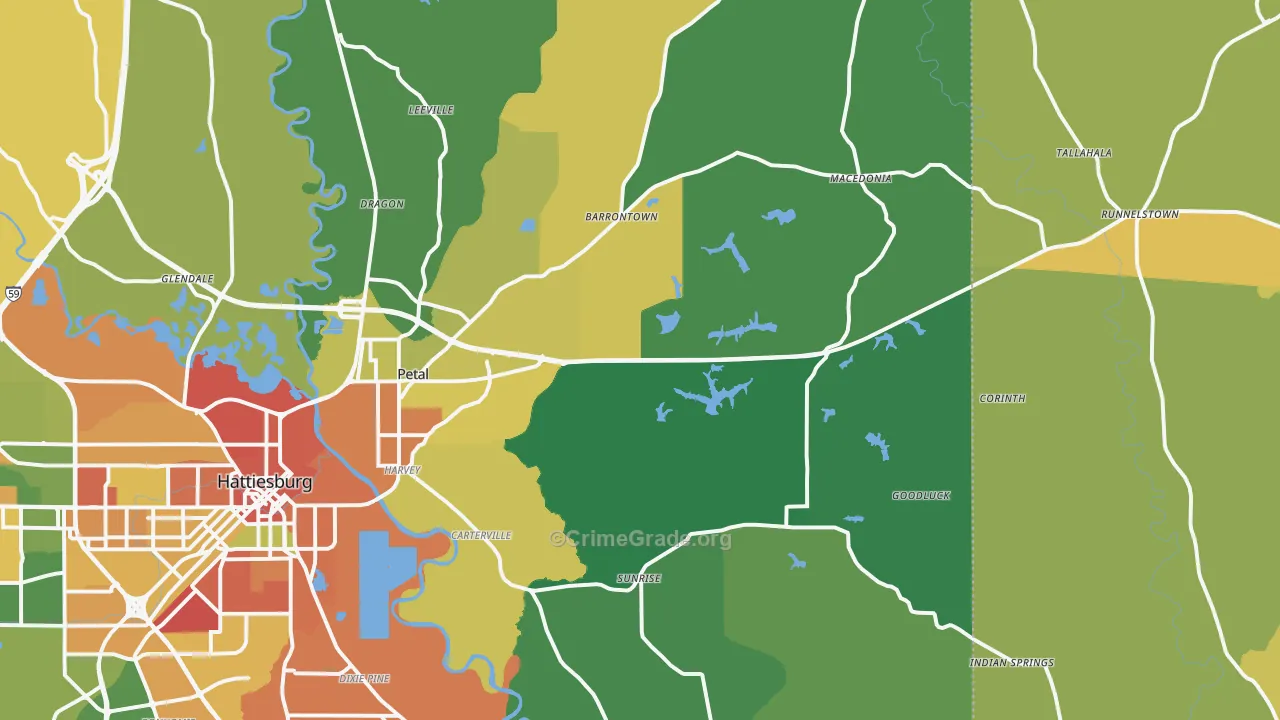 Petal, MS Map of Vandalism Rates