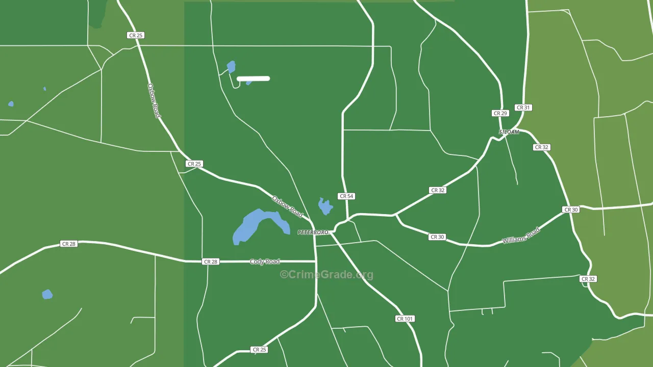 Peterboro, NY Map of Vandalism Rates