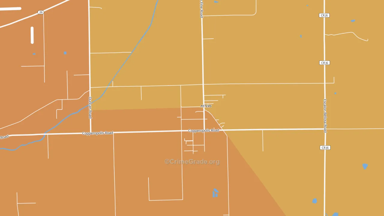 Peters, CA Map of Vandalism Rates