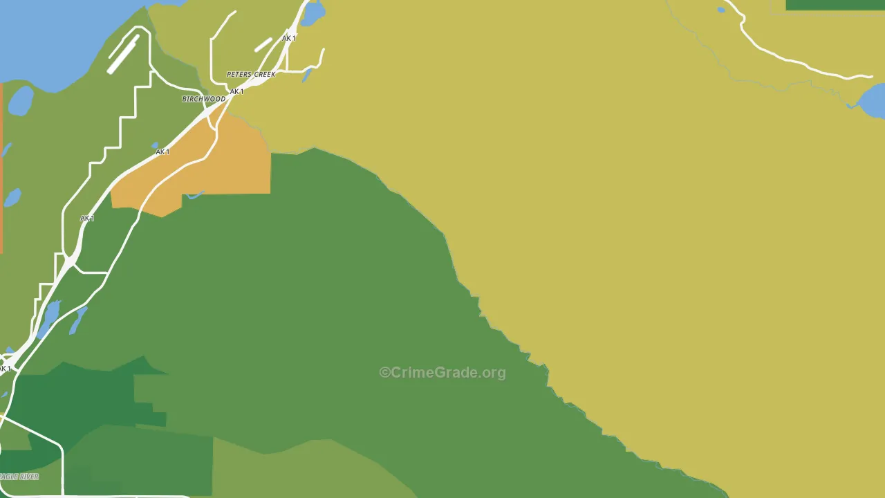 Peters Creek, AK Map of Vandalism Rates