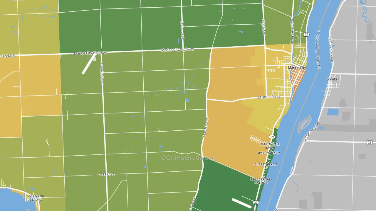 Peters, MI Map of Vandalism Rates