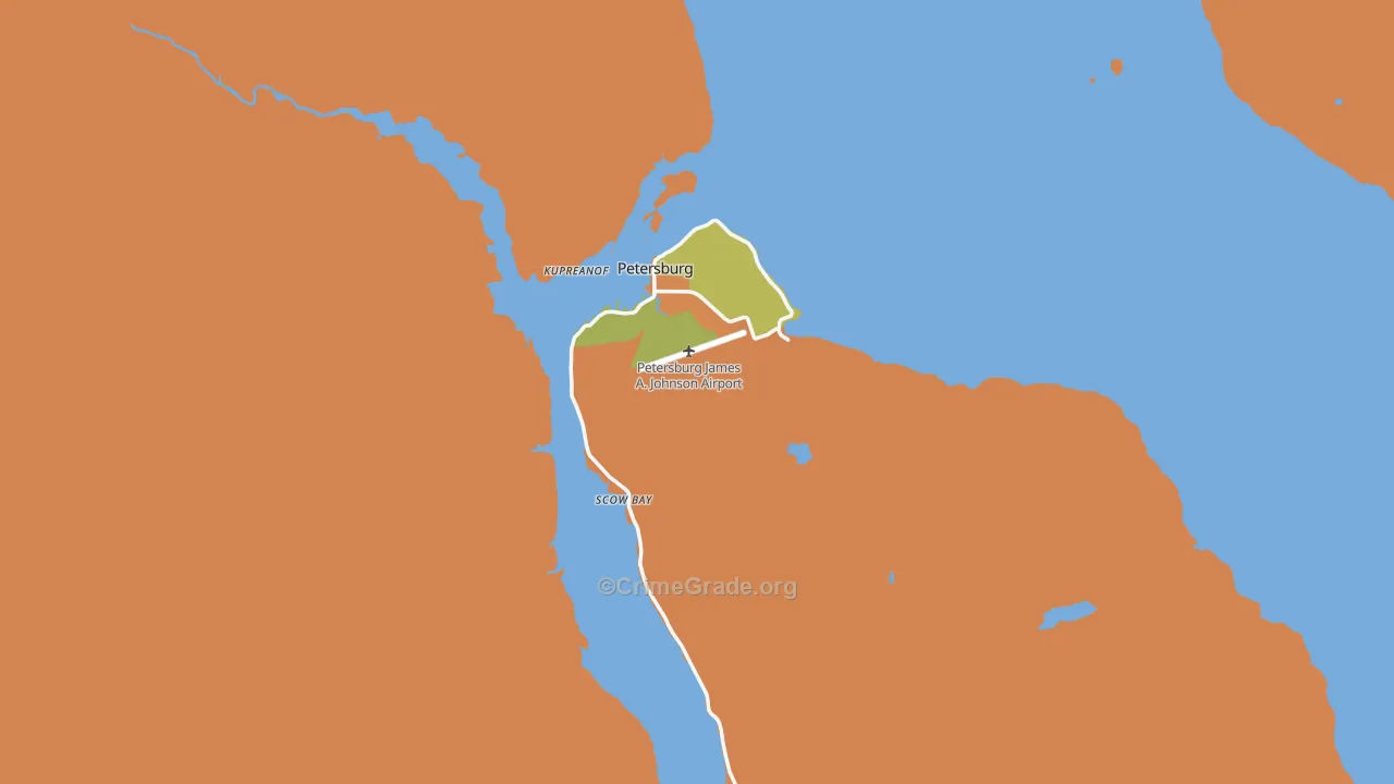 Petersburg, AK Map of Vandalism Rates