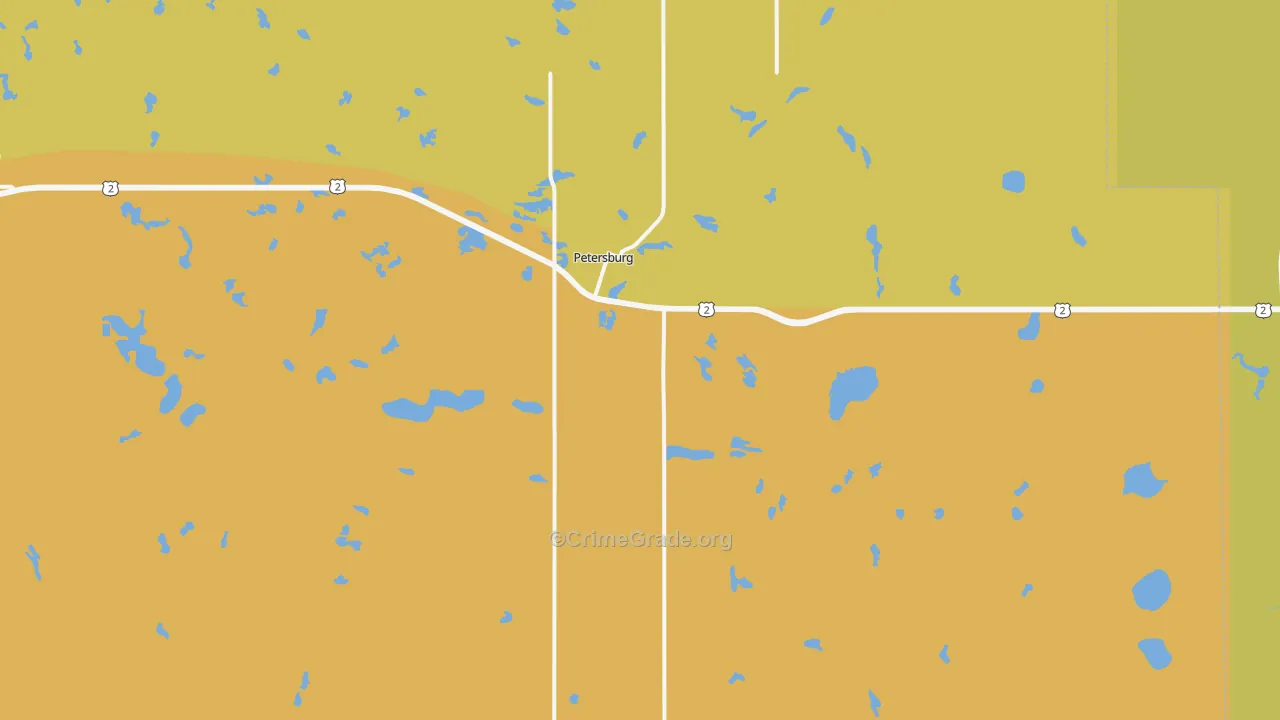 Petersburg, ND Map of Vandalism Rates