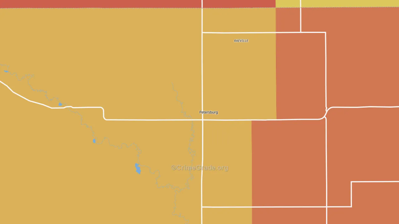 Petersburg, NE Map of Vandalism Rates